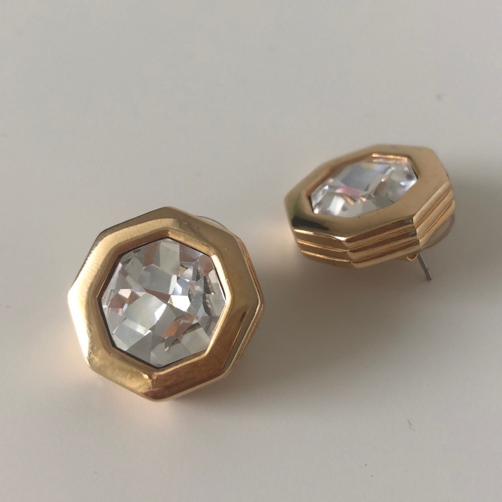 Cubic zirconia Gold Round Earrings